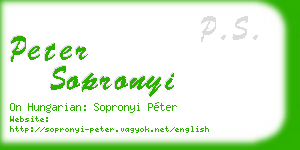 peter sopronyi business card